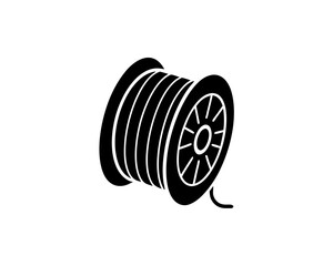 creative details cable spool icon vector illustration	