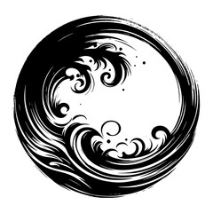 enso zen with wave symbol, enso zen circle