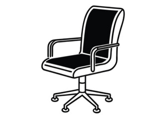 Fototapeta premium Office chair line art silhouette vector