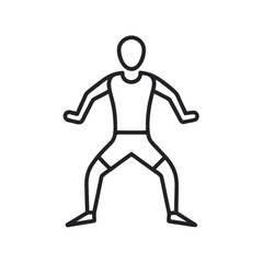 Running Athlete Outline on White Background