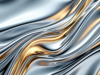 Abstract metallic fluid waves