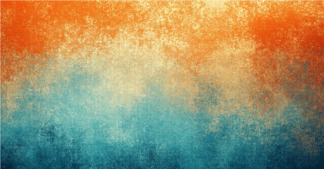 Orange teal beige yellow noisy color gradient background, grainy texture effect, poster banner header backdrop design