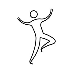 Performance Dancing Outline on White Background