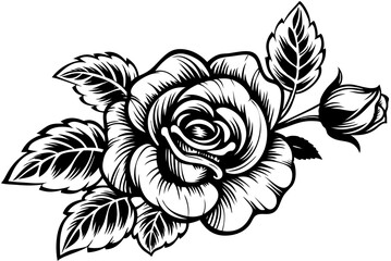 black and white flower