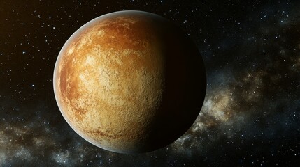 Naklejka premium Stunning image of a super earth planet with lush atmosphere and vast oceans in cosmic space