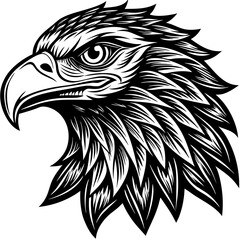 Fototapeta premium Bald Eagle Silhouette vector style lacks a white flat vector art of a bald eagle