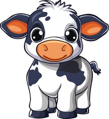 little adorable cow smiling farm animal