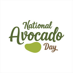 National Avocado Day Typography Design,Avocado Day Celebration Lettering Vector,Handwritten National Avocado Day Calligraphy,Stylish Avocado Day Text Design,Minimalist Avocado Day Typography Art