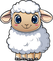 sweet charming sheep smiling object farm