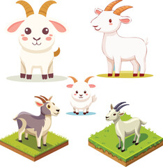 goat color image vector icon 