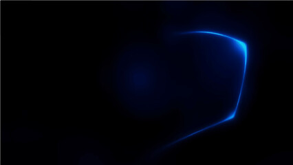 Glowing blue abstract shape, dark grainy black blue