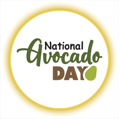 National Avocado Day Typography Design,Avocado Day Celebration Lettering Vector,Handwritten National Avocado Day Calligraphy,Stylish Avocado Day Text Design,Minimalist Avocado Day Typography Art