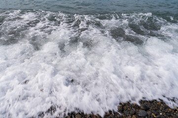 Sea water beach wave. Ocean waves. Nature, coast.