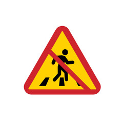 pedestrian crossing warning sign No crossing sign templates flat geometric shapes pedestrian silhouettes sketch