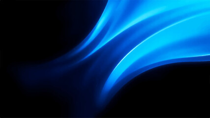 Glowing blue abstract shape, dark grainy black and blue