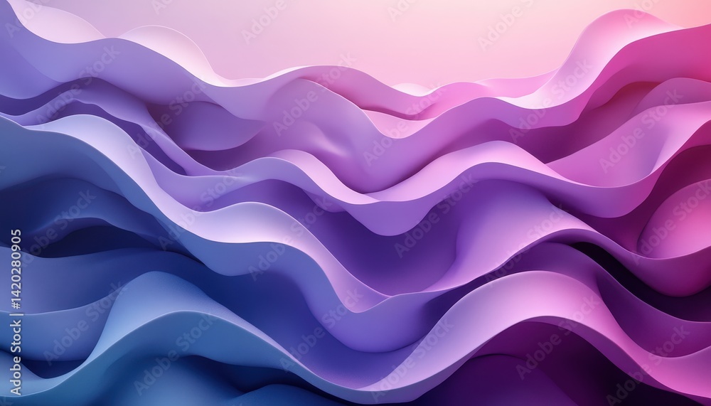 Aufkleber colorful abstract waves create a mesmerizing flowing pattern in shades of purple and blue, evoking a
