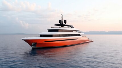 Modern Luxury Yacht at Dawn