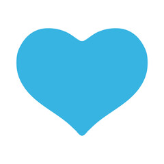 Blue Heart Clipart Illustration | Minimalistic Symbol Design Isolated on White Background