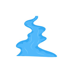 Obraz premium Cartoon flowing river illustration 