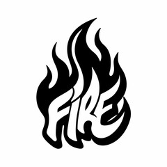 Create a minimalist fire flame T-shirt design featuring a hand-drawn