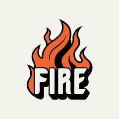 Create a minimalist fire flame T-shirt design featuring a hand-drawn