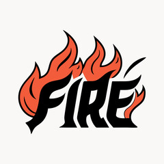 Create a minimalist fire flame T-shirt design featuring a hand-drawn
