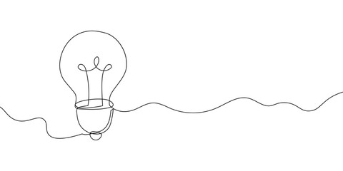 line bulb light lightbulb icon continuous one art doodle outline. sketch line bulb lamp vector journey business idea paper plane education concept single startup design logo start up illustration hand