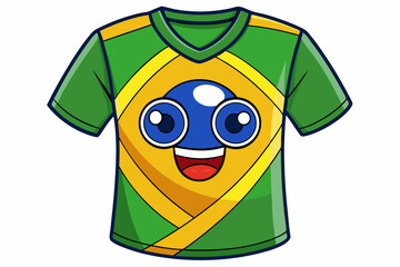 cartoon face of a brazilian flag