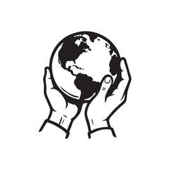 hand holding globe