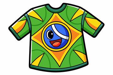 cartoon face of a brazilian flag