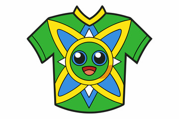 cartoon face of a brazilian flag
