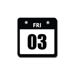 calender icon, 03 friday icon with white background