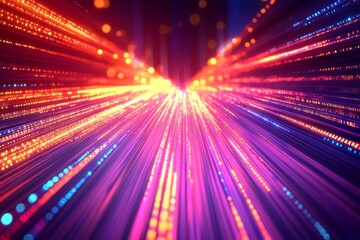 Abstract digital speed.  Dynamic lines of light