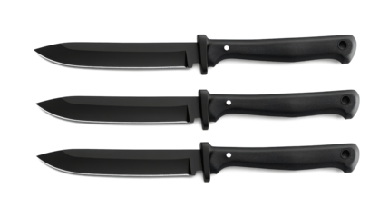 Set of Different Style Black Knives