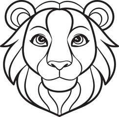vector illustration of a cartoon lion