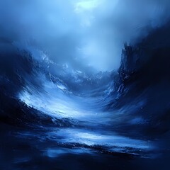 Fototapeta premium Blue Fantasy Mountain Landscape