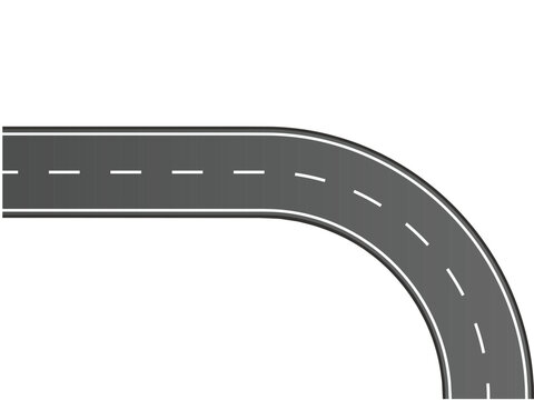 Straight and winding road road. Seamless asphalt roads template. Highway or roadway background. Vector illustration. 