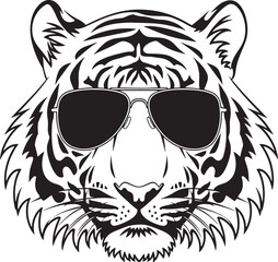 tiger head silhouette