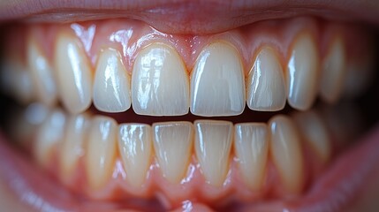 Close-up of open mouth showing teeth and gums