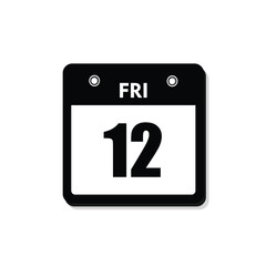 calender icon, 12 friday icon with white background