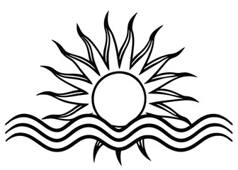 Obraz premium Heatwave line art silhouette vector