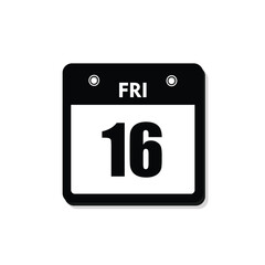 calender icon, 16 friday icon with white background