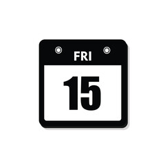 calender icon, 15 friday icon with white background