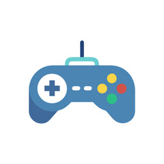 Blue game controller vector illustration on black background