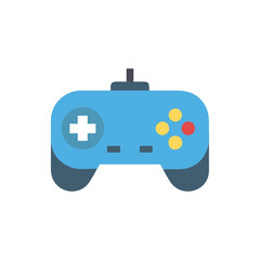 Vintage Blue Video Game Controller on a Black Background