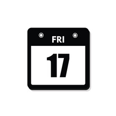 calender icon, 17 friday icon with white background
