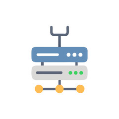 Colorful Data Server Stack Icon on Black Background