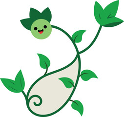 vector illustration of an apple with leaves