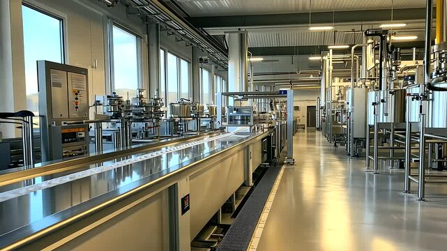 Automated dairy industry machinery efficiently receives and chills raw milk upon delivery, maintaining quality and hygiene standards