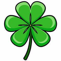 Fototapeta premium Lucky Green Four-Leaf Clover for St. Patrick's Day